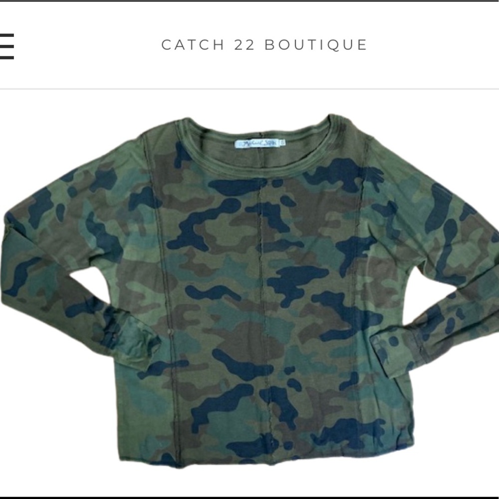 Michael Stars Army Inspired Thermal Top sz One Size Fits Most